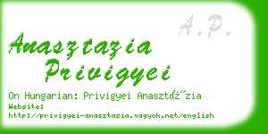 anasztazia privigyei business card